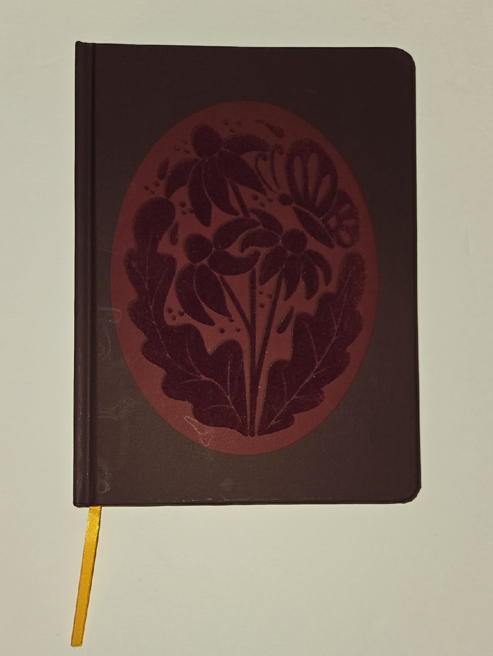 James Burke Plum Hardcover Journal With Velvet Floral Cover Design